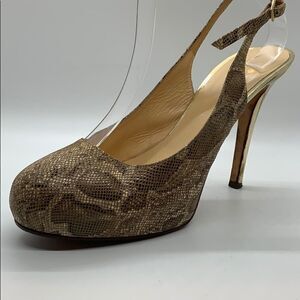 Kate Spade snakeskin hidden platform heels